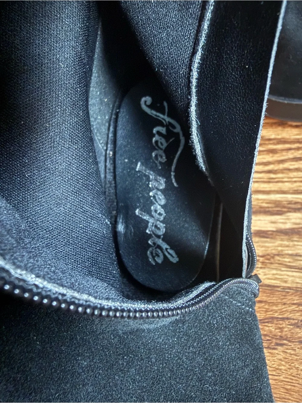 Free People Echo Platform Over The Knee Suede Boots Black 39 8.5